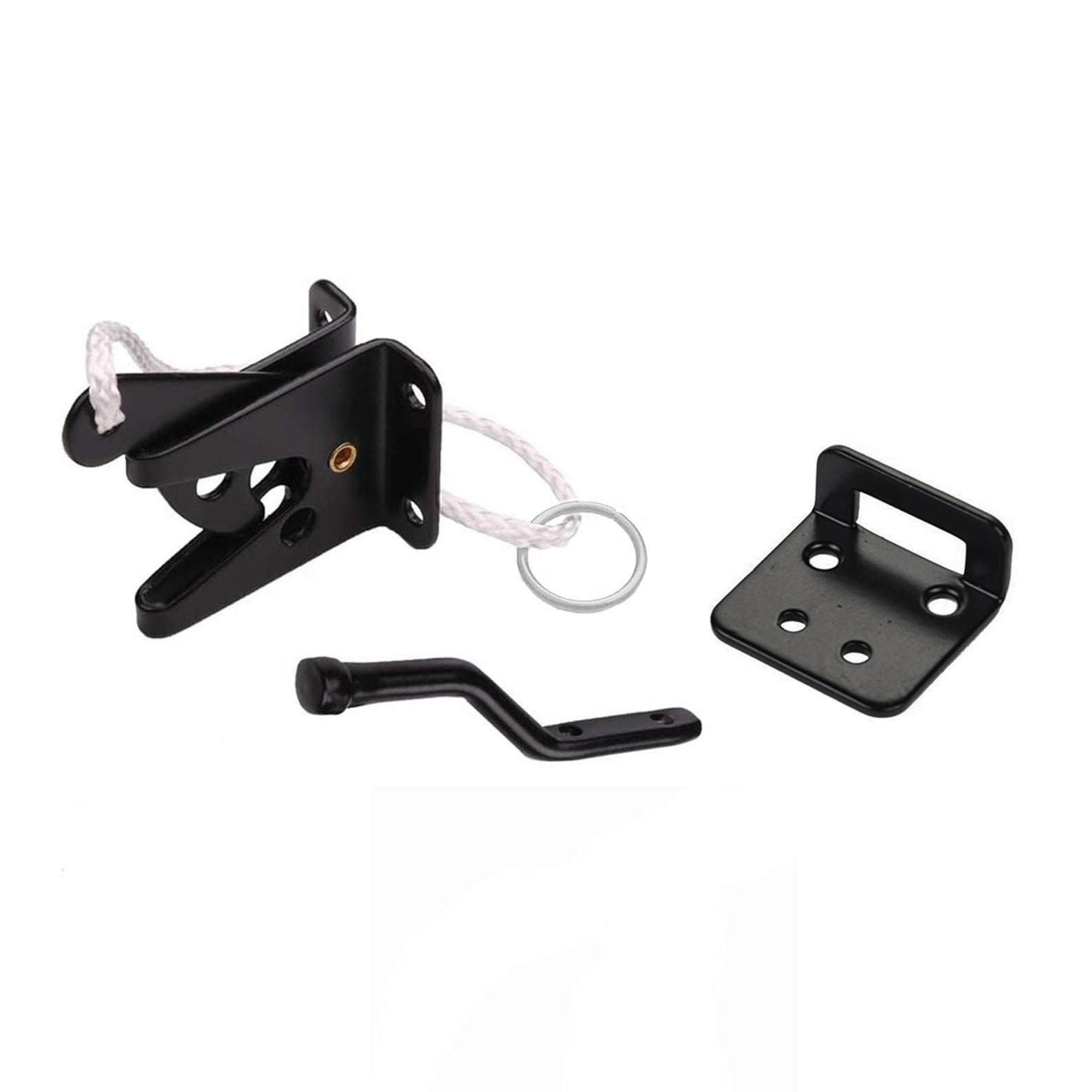 Spring Loaded Gate Latch With Cable and Ring Powder Coated Etsy