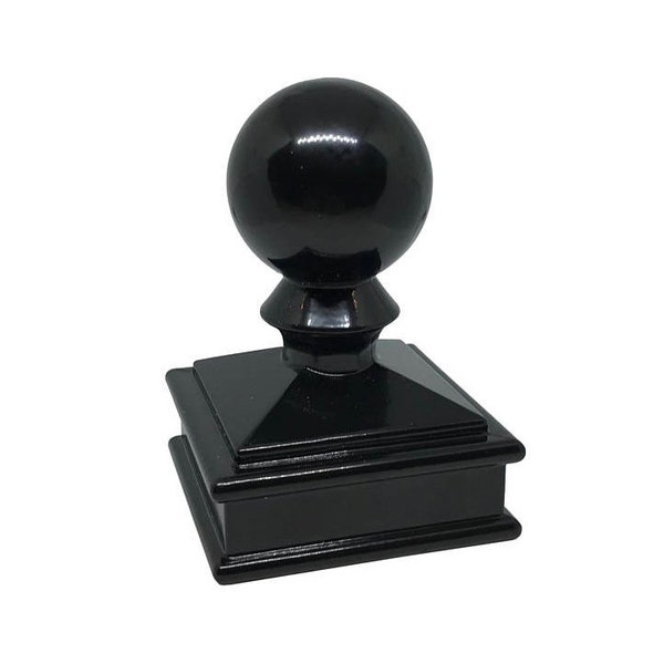 Decorex Hardware Aluminium Ball Post Cap for 2" x 2" Metal Posts - Pressure Fit - Black