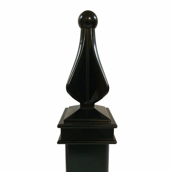 Decorative Metal Spear Finial Post Cap 2 Black