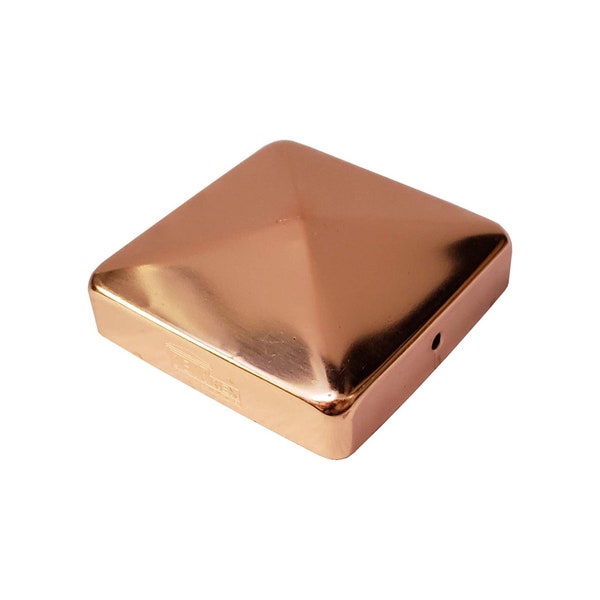 3.5" x 3.5" Solid Copper Pyramid Post Cap for Wood Posts