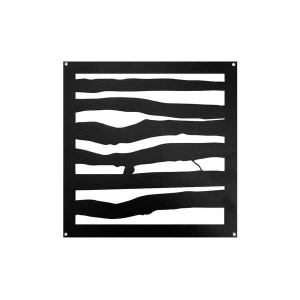 11" Branch Style Insert Powder Coated Black for Wood Composite & Vinyl Fencing, Gates, Dual Sided (2pcs) - ACW75