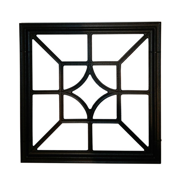 Square Decorative Gate Fence Insert ACW54 - Cast Aluminum Powder Coated Black - 15" x 15"