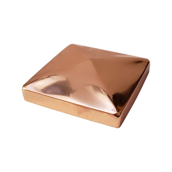 5.5" x 5.5" Solid Copper Pyramid Post Cap for Wood Posts