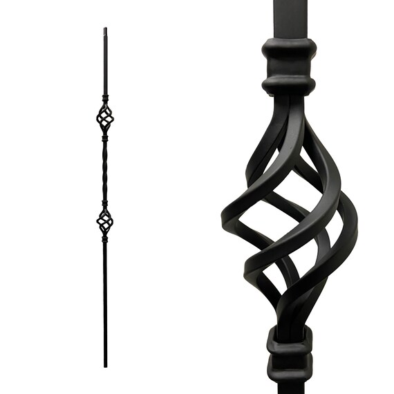 Iron Balusters 1//2/" Square x 44/" Long Classic Hollow Satin Black 30pcs