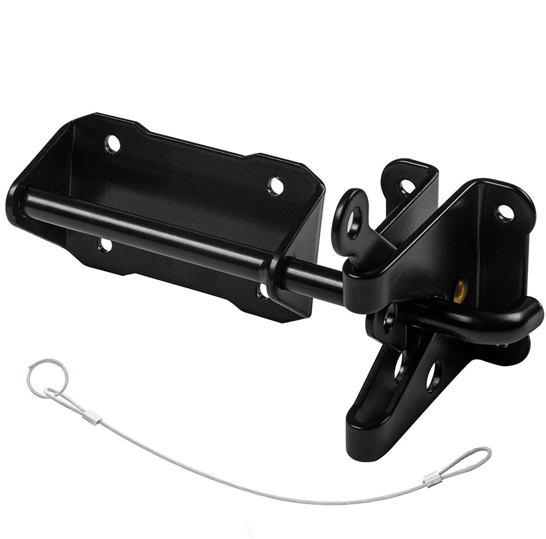 Heavy Duty Gate Latch With Cable and Ring Powder Coated Black Screws Included DHHDGL Etsy