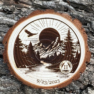 The Great Outdoors Sobriety Milestone Custom Sober Birthday Medallion Engraved AA NA Token Chip Coin Gift for Him or Her Serenity Prayer