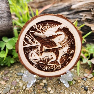 Custom Engraved Wood Sobriety Medallion: Humpback Whale AA NA Gift