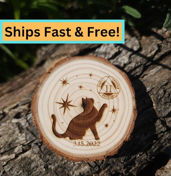 Hiking Sobriety Coin - One Day At A Time Recovery Medallion For AA NA HA Programs