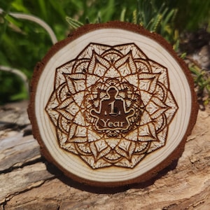 Meditation Mandala Sobriety Milestone Sober Birthday AA NA Token Medallion Chip Tag Coin Women's Men's Gift