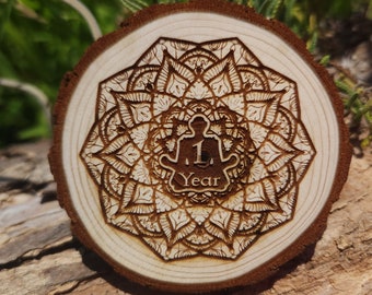 Meditación Mandala Sobriedad Hito Sobrio Cumpleaños AA NA Token Medallón Chip Etiqueta Moneda Regalo para hombres y mujeres