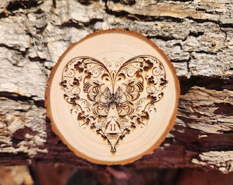Heart and Butterfly Mandala Sobriety Milestone Personalized Sober Birthday Medallion Engraved AA NA Token Tag Coin Chip Gift for Her