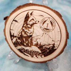The Cunning Fox Sobriety Addiction Recovery Milestone Birthday AA NA Token Medallion Chip Coin Women&#39;s Men&#39;s Gift Anniversary