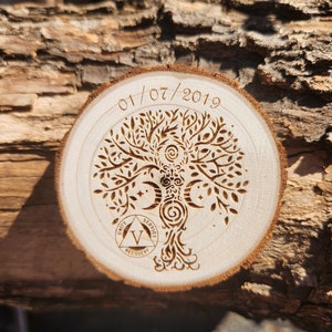 Goddess Tree of Life Sobriety Milestone Personalized Sober Birthday Medallion Engraved AA Token Chip  Clean Tag Coin Women's Gift