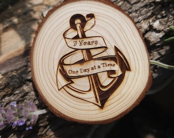 Anchor of Strength Sobriety Coin Sober Birthday AA NA Token Medallion Chip Tag Milestone Women's Men's Gift