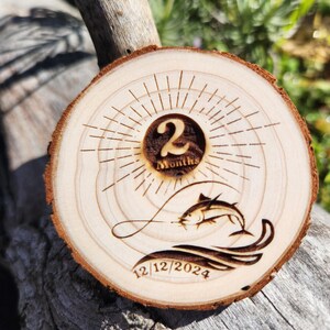 Fish On! Personalized Sobriety Recovery Milestone Medallion w/Sobriety Date & Name, Sober Birthday AA NA Chip Coin Men's Gift