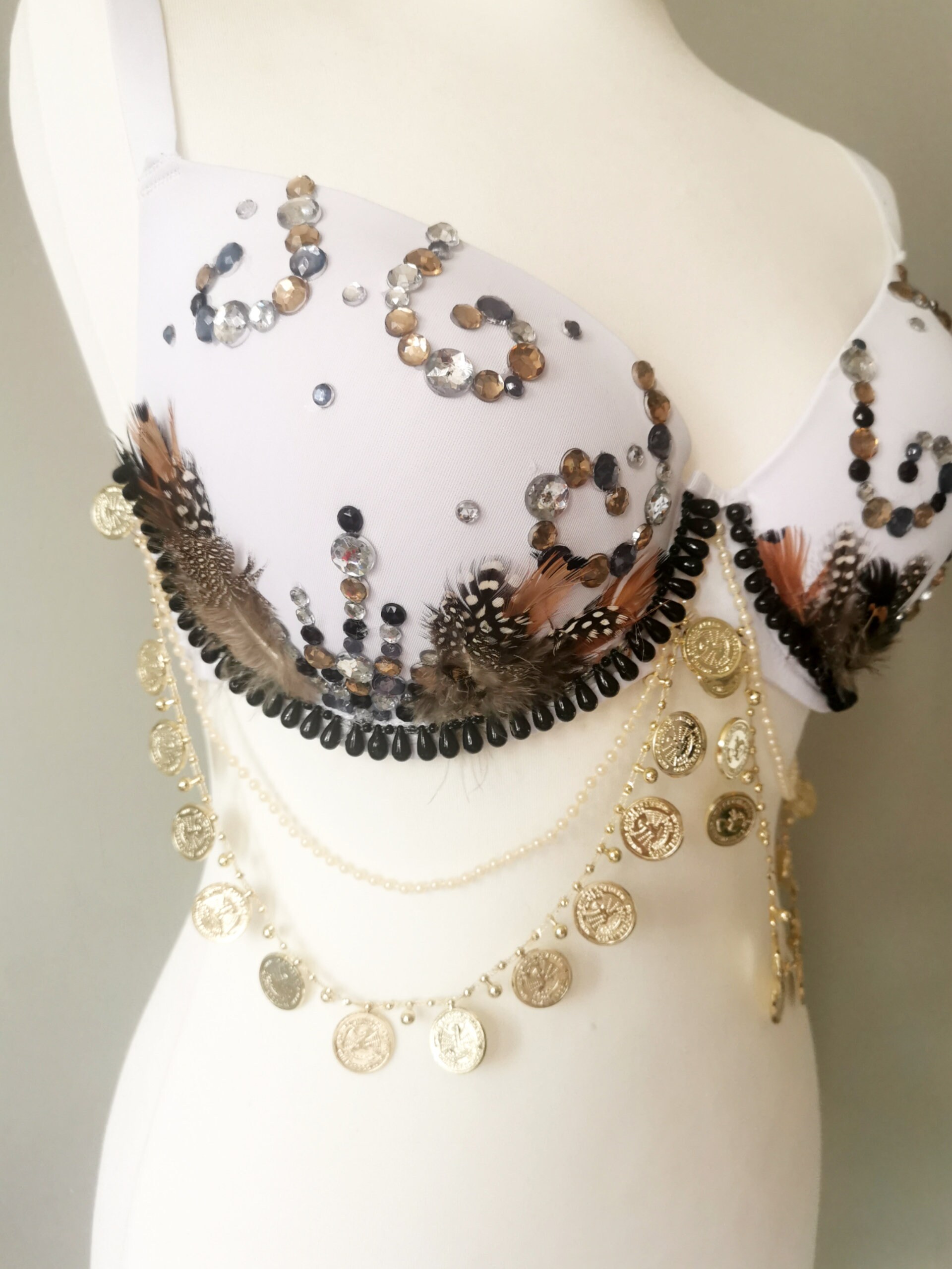 Embellished Bra Festival bra Etsy