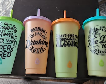 Colour changing cups