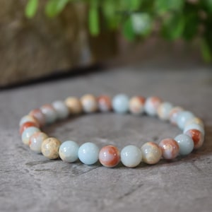 Sea Sediment Jasper Bracelet: Natural Gemstone, Stone of Inner Peace