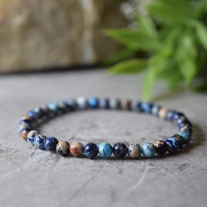 Sea Sediment Jasper Beaded Bracelet: Stone of Support