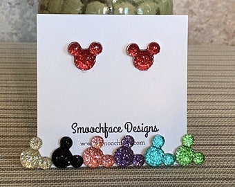 Glittering Mouse Clip On Earrings Lots of Colors!