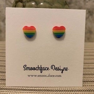 Over the Rainbow Heart Clip On Earrings!