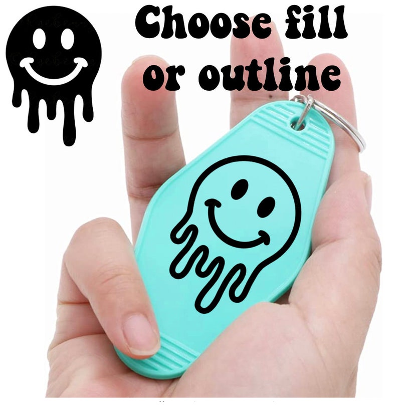 Smiley Drip Keychain Custom Smiley Motel Keychain Etsy