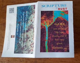 Zine -Christian Images in Rust  – Found Scripture Art – Faith & Photography Mini Zine