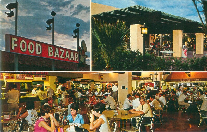 Phoenix Arizona Postcard Town and Country Mall Food Court Etsy
