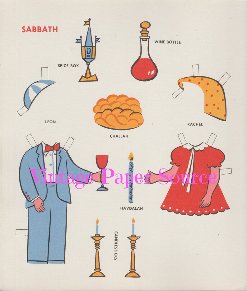 Vintage Jewish Paper Dolls and Holiday Costume Cut Outs - Etsy