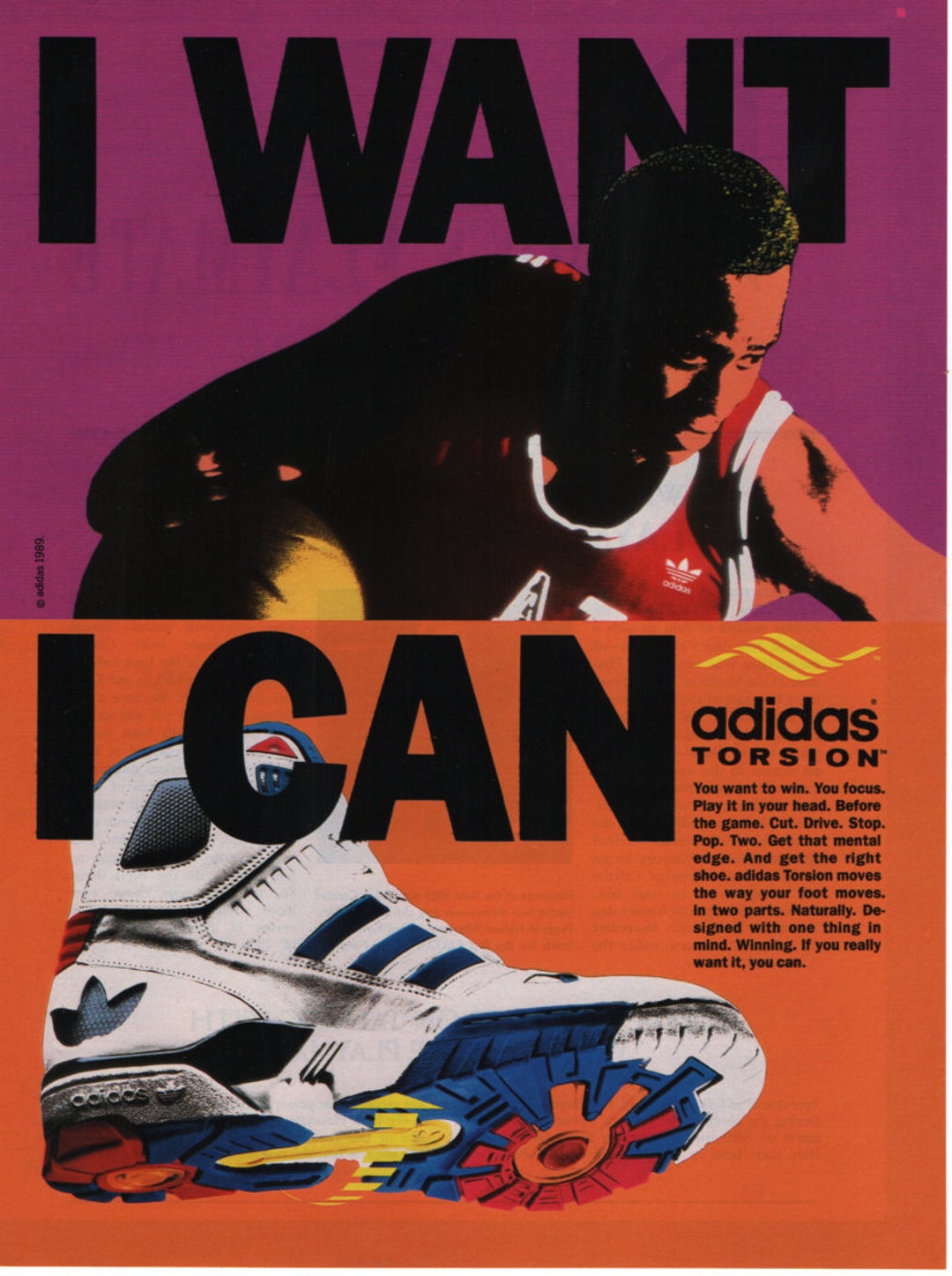 Magazine Ad 1989 Adidas de - Etsy