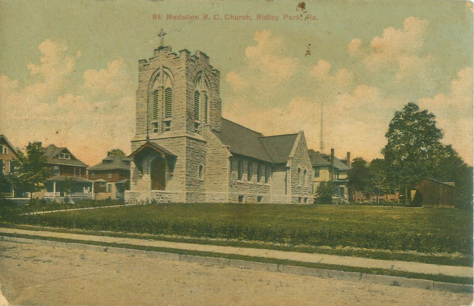 Ridley Park Pennsylvania Postcard St. Madeline R.C. Church Etsy