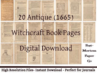 17th Century Illustrated Witchcraft Book Pages • Historical Occult Art (Digital Download)