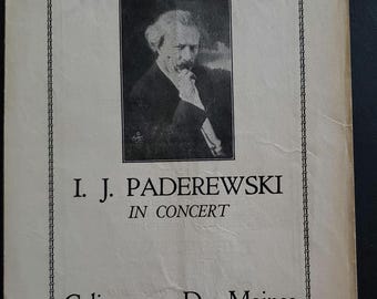 Pianist IJ Paderewski Program, March 21, 1923, Des Moines, IA