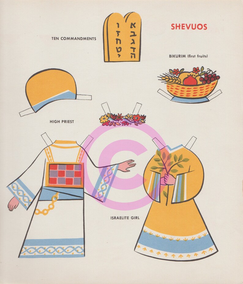 Vintage Jewish Paper Dolls and Holiday Costume Cut Outs - Etsy
