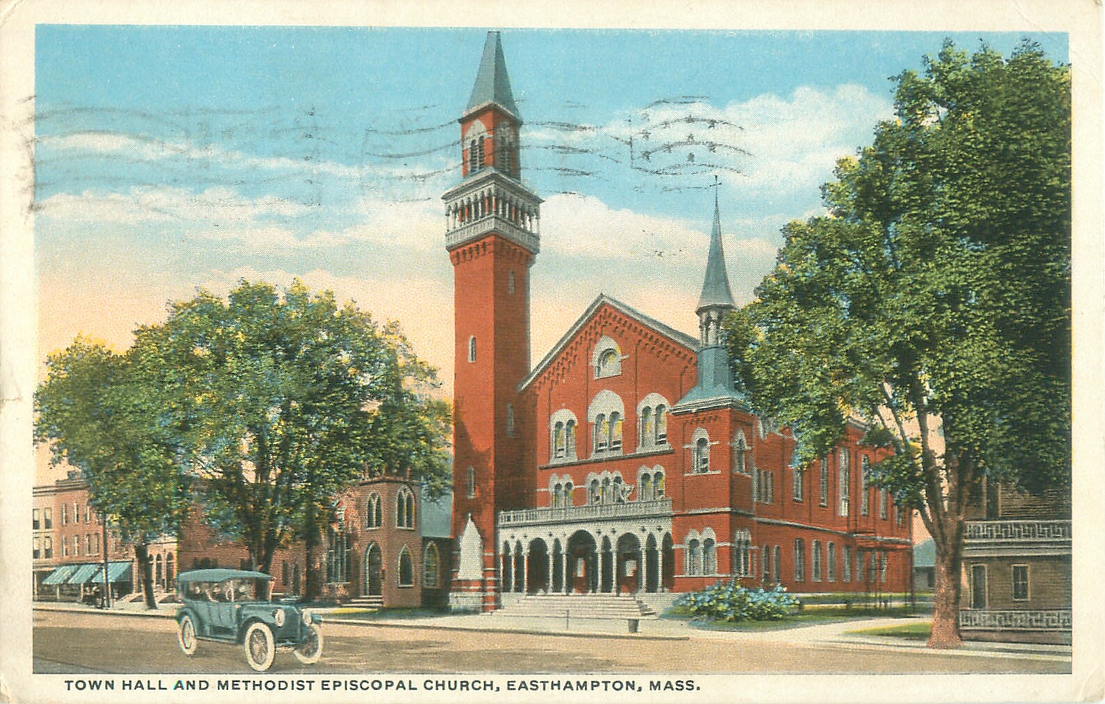 Easthampton MA Town Hall and Methodist Church 1920 White Etsy