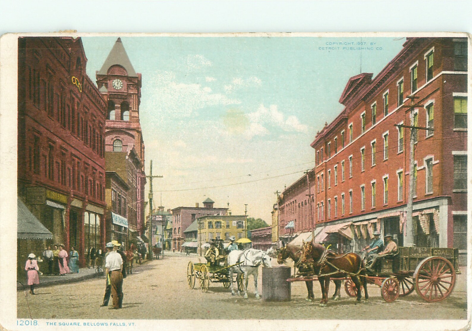 Bellows Falls Vermont Square Postcard Detroit Publishing Etsy Australia