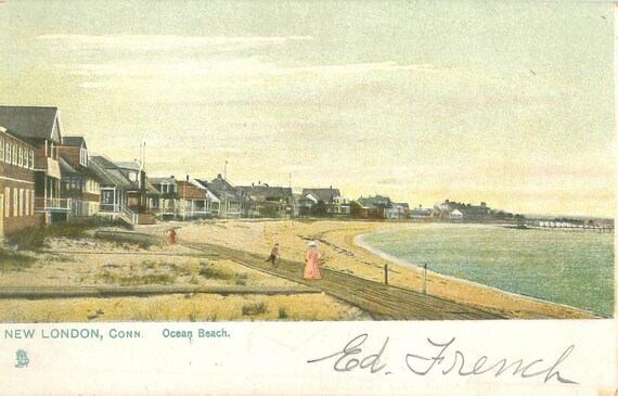 Ocean Beach New London Ct Postcard Vintage Tucks Postcard Pre 1907