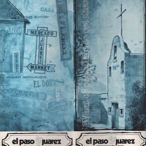 El Paso Texas and Juarez Mexico Vintage Fold-Out Brochure/Map Cute Illustrations