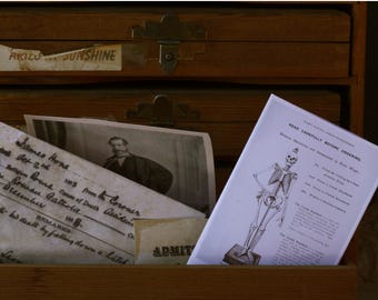 Zine - 1800s Dissection Notes No. 2  Taken From Real  Anatomy Drawings & Ads Mini Zine