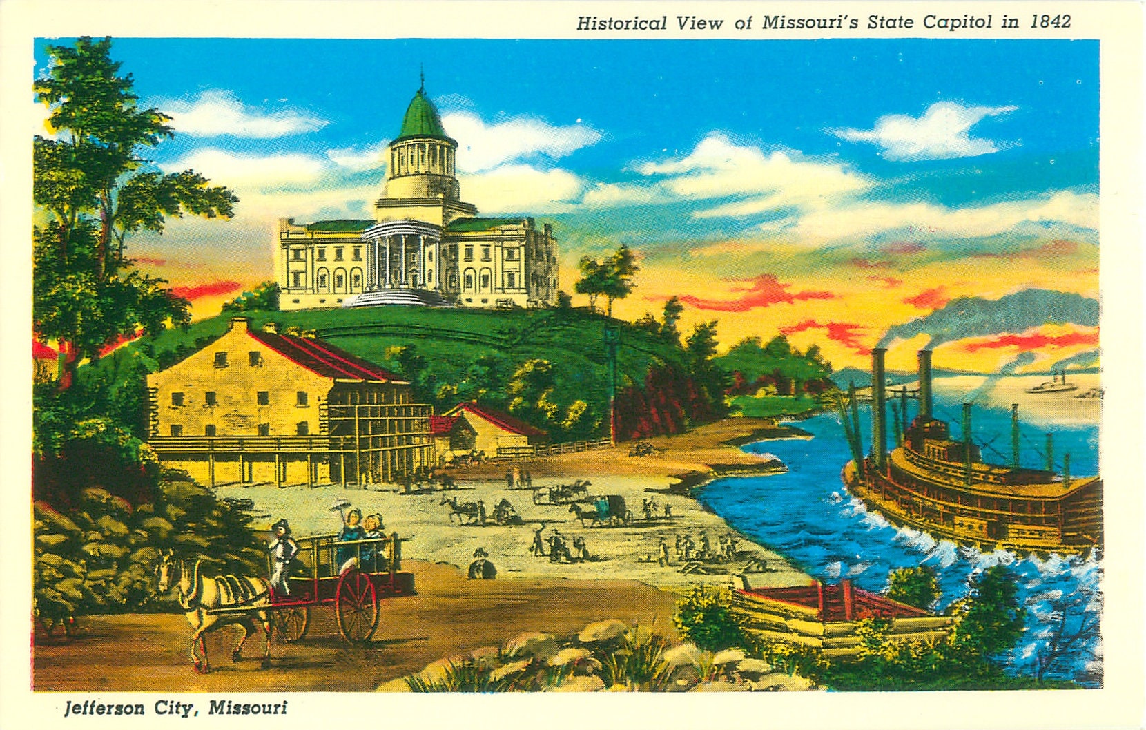 Jefferson City Missouri Postcard Historical View of State Etsy