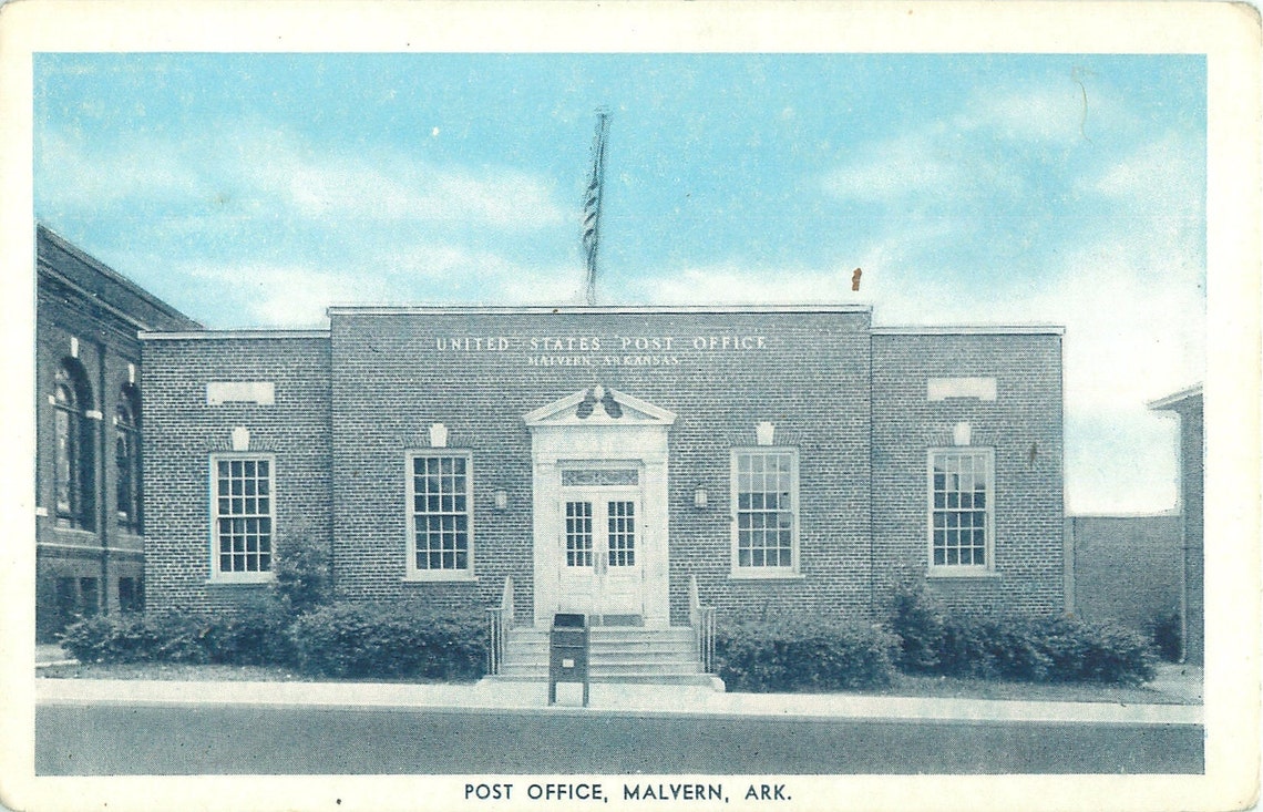 Malvern Arkansas Postcard Post Office PreLinen Etsy