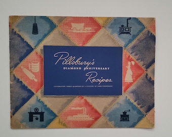 1944 Pillsbury's Diamond Anniversary Recipes Cookbook WWII Era