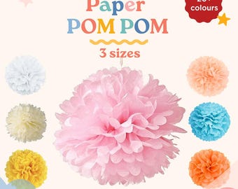 Paper Pom Pom | Paper Flower Ball | Party Supplies Decoration | Backdrop Wall Decor | Photobooth