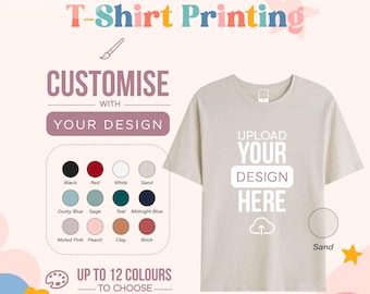 Customised T-Shirt Printing | Personalised Shirt Gift | Bridal Party Shirts | Unisex Cotton Graphic Tee | Birthday Gift for Him Her