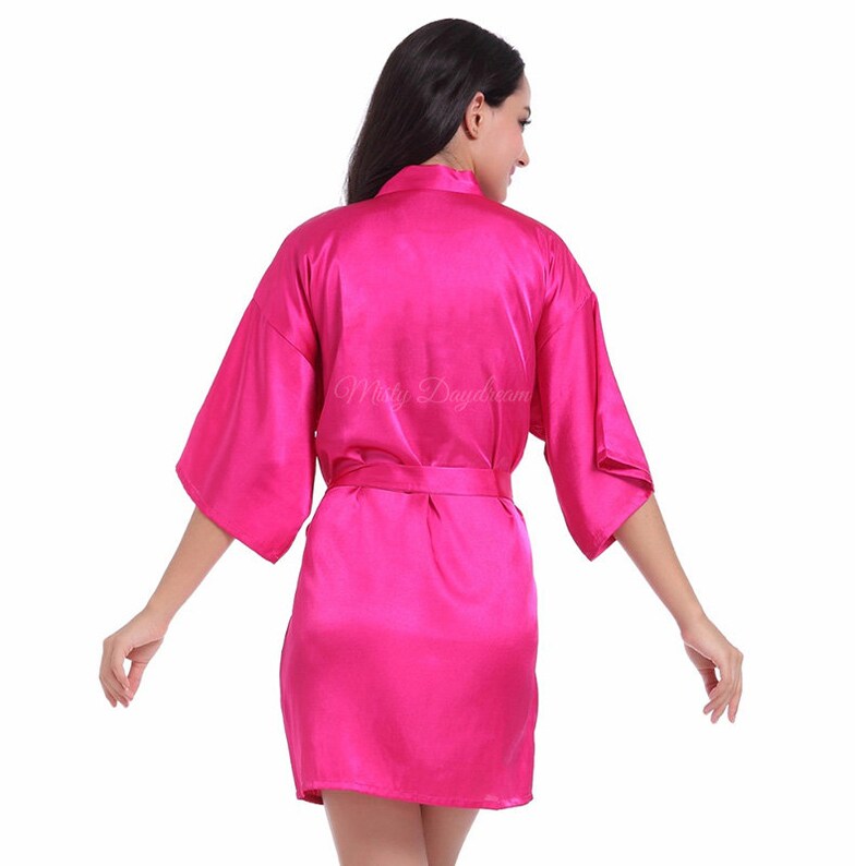 Hot Pink Bridesmaid Robes Hens Party Satin Robes Bride Wedding Etsy