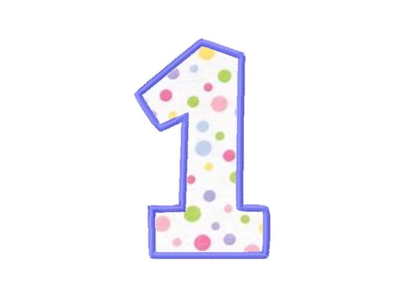 Number One Applique Embroidery Design in 9 Formats. For the Etsy
