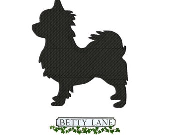 Long Haired Chihuahua Machine Embroidery Design in 9 Formats. For the 4x4, 5x7 & 6x10 hoop + smaller sizes for small projects {BL-PPP038}