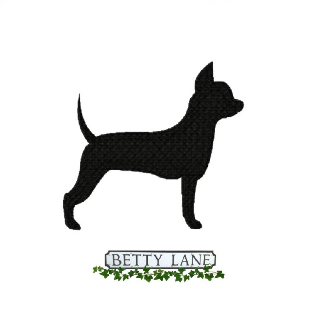 Short Haired Chihuahua Silhouette Dog Machine Embroidery Etsy