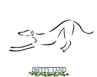 Playbow Whippet/Greyhound/Galgo Dog Embroidery Design in 9 Formats.  For the 4x4, 5x7 & 6x10 hoops only. {BL423}