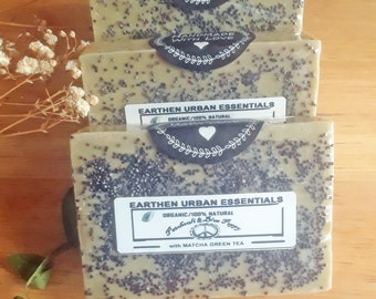 Patchouli & Matcha Soap, Organic Bath soap, Dry skin, Patchouli, Matcha, natural, vegan, Ayurvedic, Sensitive skin, Exfoliating